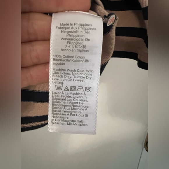 J. Crew Striped Boatneck 3/4 Length Sleeve Tee size M (D211) - Picture 3 of 7